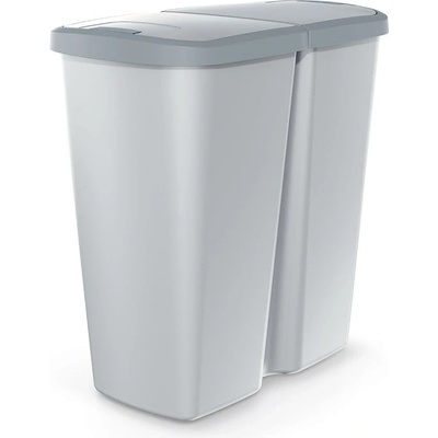 Prosperplast COMPACTA Q DUO popolavý so svetlo šedým vekom 45 l