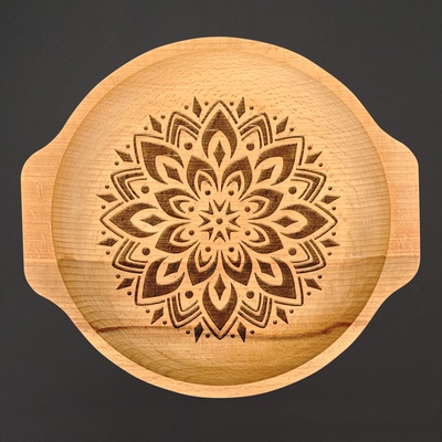 AMADEA Dřevěná miska mandala masivní dřevo 24 cm