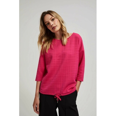 Moodo 3/4 sleeve sweatshirt čierna červená fuchsiová