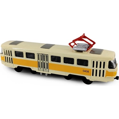 Rappa Kovová česká retro tramvaj Tatra T3 žlutá
