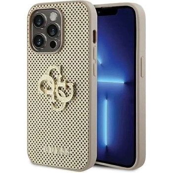 GUESS Кейс Guess Perforated 4G Glitter за iPhone 15 Pro Max, златист (KXG0078850)