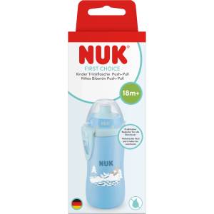 Nuk Неразливаща се чаша NUK First Choice с клапа, 300 мл, 18+ месеца, Мечка, синя (10255854)