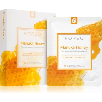 FOREO Farm to Face Sheet Mask Manuka Honey платнена маска с хидратиращ и ревитализиращ ефект 3x20ml