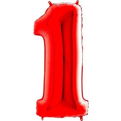 Grabo Nafukovací balónek číslo 1 červený 102 cm extra velký