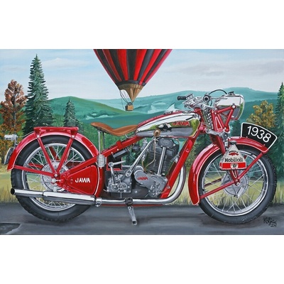 Obraz - Jawa 350 OHV - balón (plátno 120x80 cm)