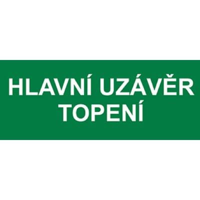 Samolepka - Hlavní uzávěr topení