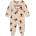 Guess Бежов ромпър за новородено бебе покрит с цветни мечета и червено лого Guess