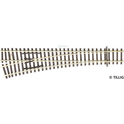 Tillig TT Výhybka levá, EW2, 15°, R 631, d. 166 mm 83332