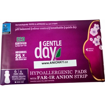 Gentle Day hygienické aniónové vložky noční extra porodnické 6 ks