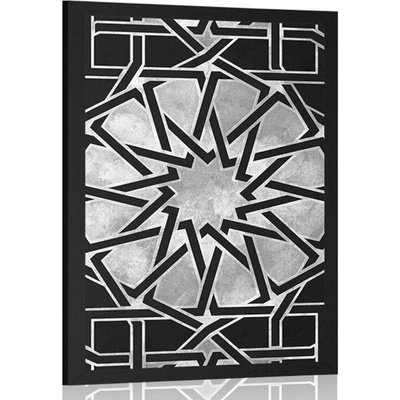 Plakát orientální mozaika v černobílém - 20x30 black