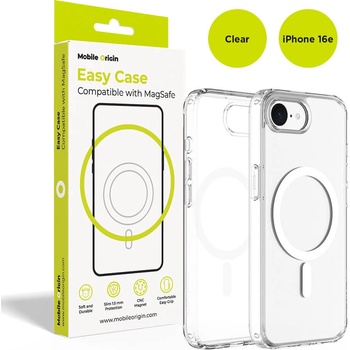 Mobile Origin Хибриден кейс с най-висока степен на защита с MagSafe за iPhone 16e, iPhone 17e - Mobile Origin Easy Hybrid MagSafe Case (прозрачен) (MO-HYCL-IP16E)