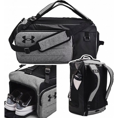 Under Armour Contain Duo MD BP Duffle Castlerock Medium Heather/Black/White 50 L – Zboží Mobilmania