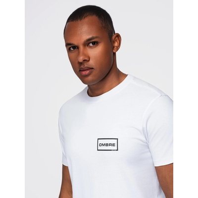 Ombre Clothing Мъжка плетена тениска REGULAR кройка с принт - бяла V1 OM-TSPT-0231 Ombre Clothing Ombre Clothing | Byal | МЪЖЕ | S