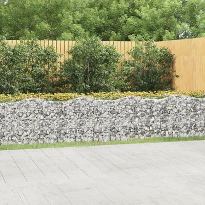 vidaXL Klenutý gabion vyvýšený záhon 800x50x100 cm pozinkované železo