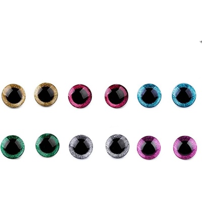 Očička 3D glitrová 2,5 cm různé barvy - 2 ks