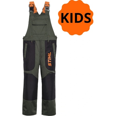 STIHL dětské kalhoty s laclem KIDS zelené černá – Sleviste.cz