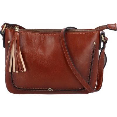 Katana dámská kožená crossbody kabelka Sinula hnědá hnědá