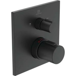 Ideal Standard CeraTherm - Термостатичен смесител C100 за 2 уреда, за вграждане, черен A7523XG (A7523XG)