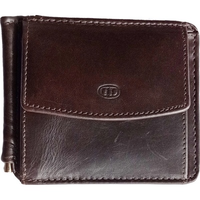Kožená peněženka dolarka DD W 758-03 tm.hnědá