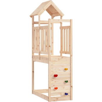 vidaXL Игрална кула Кафяво 53 x 110, 5 x 214 см Солидно борово дърво (3417208)