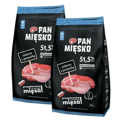 Pan Mięsko Teľacina s prepelicou pre šteniatka chrumky L 2 x 20 kg