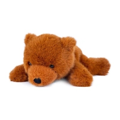Teddies Medveď ležiaci hnedý plyšový 19x27cm