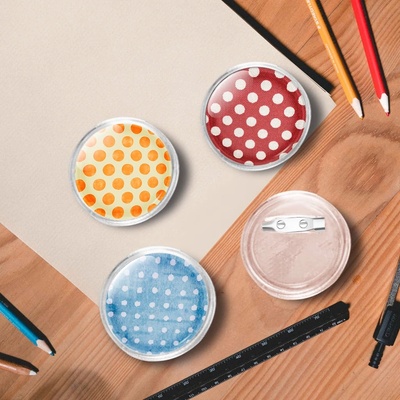 vidaXL Комплект бутонни значки със закопчалки 100 бр акрил 37 мм (30162)