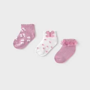 Mayoral Комплект 3чифта чорапи в лилаво за бебе момиче Майорал