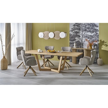 Halmar Разтегателна трапезна маса massive 3 дъб натурален