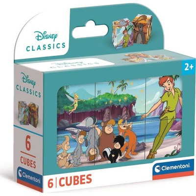 CLEMENTONI Obrázkové kocky Disney rozprávky, 6 kociek