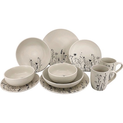 Clay keramická jídelní souprava Cream Garden talíře misky hrnky 10 ks – Zboží Dáma