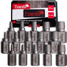 Tvardy Sada vytahovačů zlomených šroubů Cr-Mo, 15ks 61431 T00065