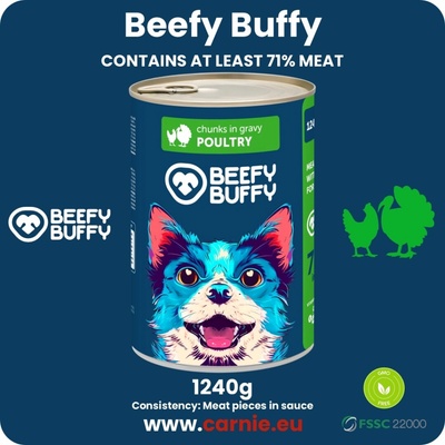 Beefy Buffy Mäsové hydinové kúsočky v omáčke 1240 g