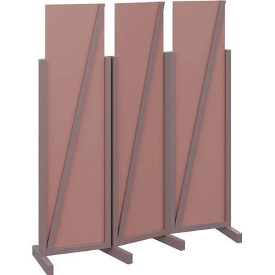 Atmosfere LINE 216 dřevěný 3-dílný paraván mobilní výška 1600 mm rám sandy lilac výplň antická růžová
