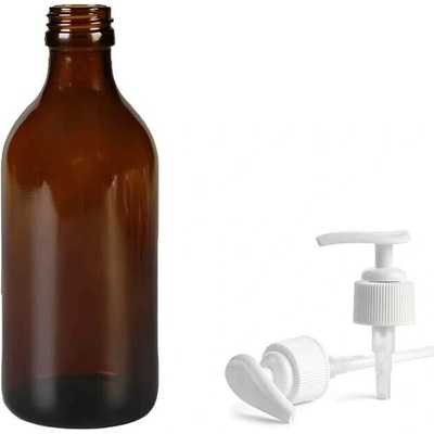 Luna Skleněná lékovka s bílou pumpičkou 250 ml