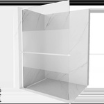 Mexen Kioto+ L душ кабина с рафт Walk-in 100 x 200 cm, прозрачно/мъгла, бяло - 800-100-123-20-35 (800-100-123-20-35)
