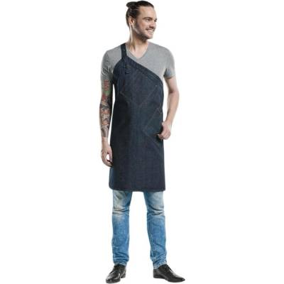 Gastrofans Zástěra s laclem Chaud Devant Skew modrý denim