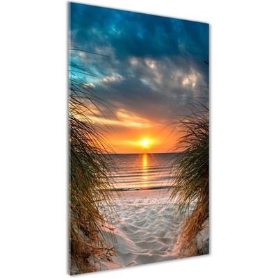 Vertikálny foto obraz fotografie na skle Západ slnka mora 50x100 cm