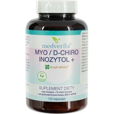 Medverita Myo/D-chiro inozytol 40:1 + Quatrefolic 500 mg 120 kapsúl
