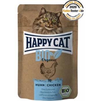 Happy Cat Organic Chicken - паучове за котки, с Био пилешко месо, 85 гр, Германия - 70486