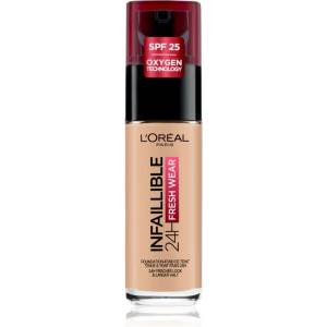 L'Oréal Infaillible 32H Fresh Wear дълготраен течен фон дьо тен цвят 125 NATURAL BEIGE 30ml
