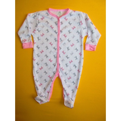 Arex ČR Pyžamový overal dlouhý rukáv drobný motiv bílá růžová