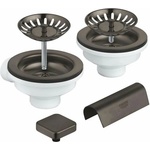 GROHE Комплект за двойна мивка Grohe с декорация с бутони, матов графит 40999AL0 (40999AL0) Мивка за вграждане