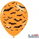 PartyDeco Balonek latex oranžový Netopýři 30 cm