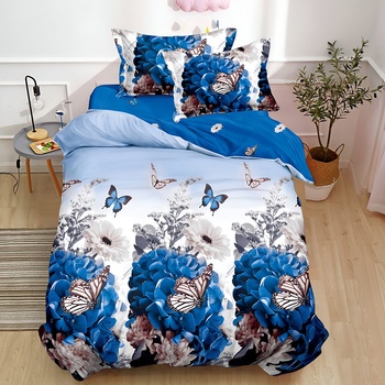 EmonaMall Двулицево спално бельо (размер за приста) EmonaMall, 4 части - Модел S18694 (S18694-66666m)