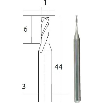 Proxxon 28758 Tvrdokovová spirálová fréza 1 mm