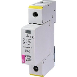 ETI 002440393 Катоден отводител (арестор) Тип II/Клас C 1Р 275V 12.5kA (002440393)