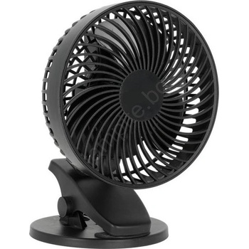 Kobi Презареждаем настолен вентилатор VIENTO 6W/5V с клипс, 2000 mAh, черен (KB0503)