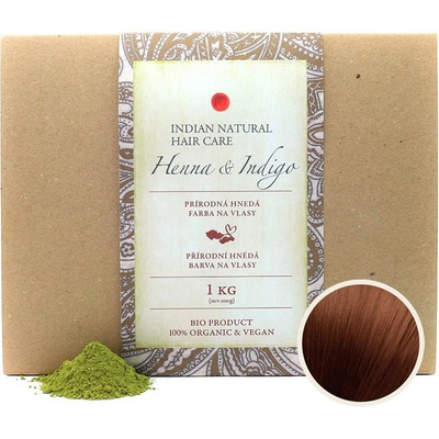 Indian Natural Hair Care Henna & Indigo hnedá farba na vlasy 1 kg
