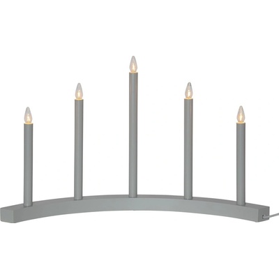 Star trading Okenný svietnik ACCENT 5 svetiel šedý